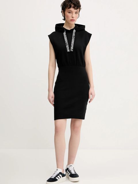 Karl Lagerfeld Jeans sukienka bawełniana kolor czarny mini dopasowana A2W13033 - zdjęcie produktu nr 2