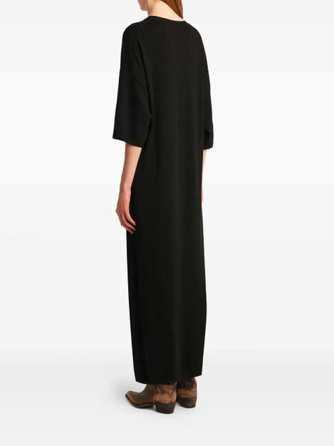 KHAITE crew-neck maxi dress - Black