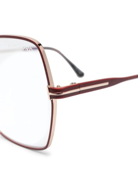 TOM FORD Eyewear side logo-plaque detail glasses - Gold