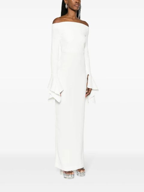 Solace London Amalie off-shoulder maxi dress - White
