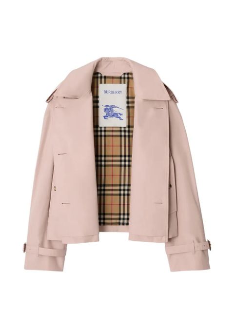 Burberry cropped tropical gabardine Mayfair trench jacket - Pink