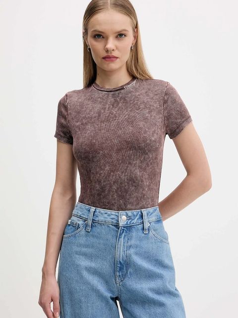 Tommy Jeans t-shirt damski kolor brązowy DW0DW21531 - zdjęcie produktu nr 1