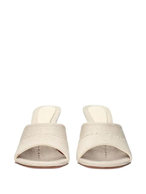 Amina Muaddi woven heeled sandals - White
