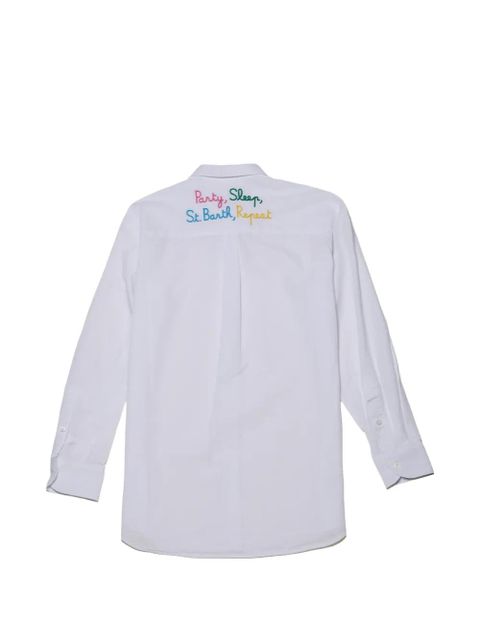 MC2 Saint Barth lettering-embroidered shirt - White - zdjęcie produktu nr 2