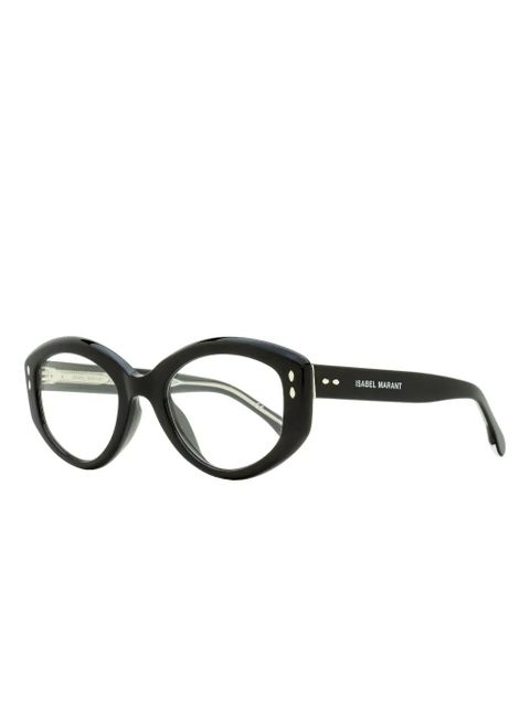 Isabel Marant Eyewear rivet-detail oval-frame glasses - Black
