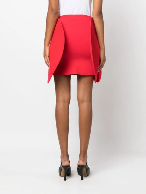 Victoria Beckham circular 3D-detailing ribbed miniskirt - Red