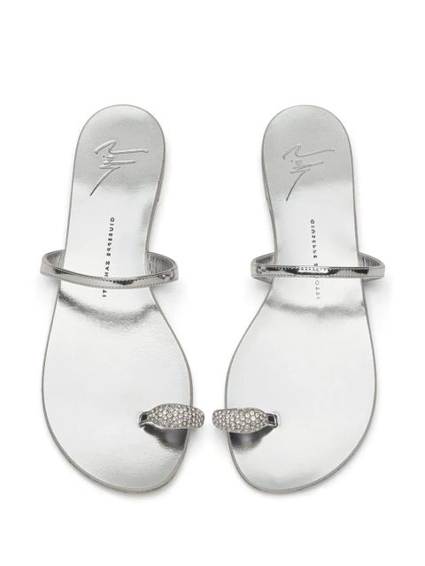 Giuseppe Zanotti Ring crystal-embellished sandals - Silver