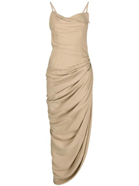 Jacquemus La Robe Saudade gathered dress - Neutrals - zdjęcie produktu nr 1