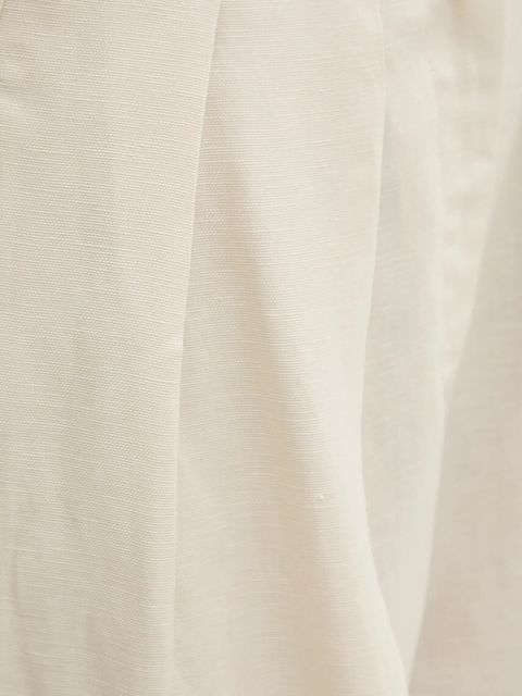 United Colors of Benetton spodnie z domieszką lnu damskie kolor beżowy proste high waist 45BVDF09B