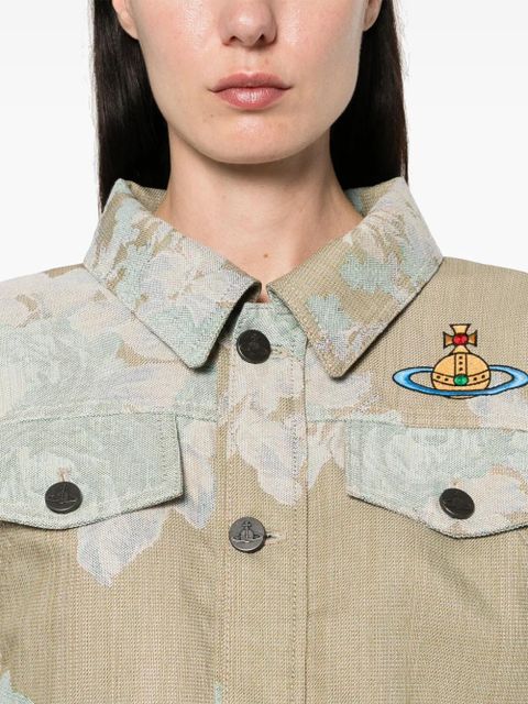 Vivienne Westwood Orb-embroidered denim jacket - Neutrals - zdjęcie produktu nr 2