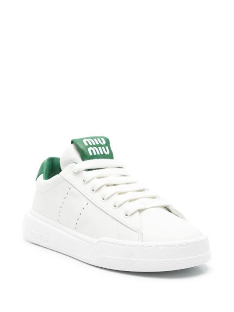 Miu Miu leather sneakers - White