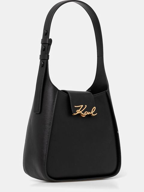 Karl Lagerfeld torebka skórzana K/SIGNATURE kolor czarny A1W30434 - zdjęcie produktu nr 2