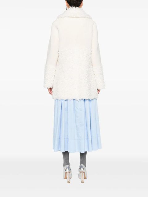 Maje textured-collar coat - Neutrals