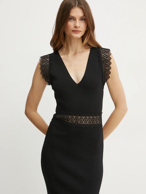 Morgan sukienka RMYA kolor czarny midi dopasowana RMYA