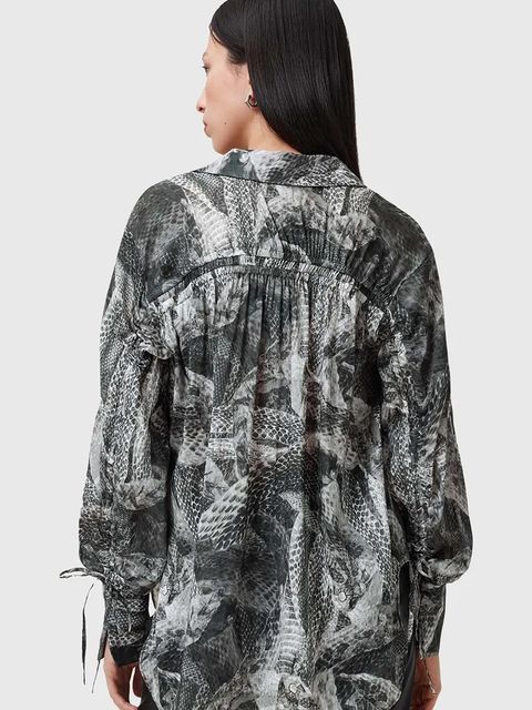 AllSaints koszula z domieszką jedwabiu LEYLA