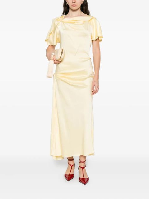Victoria Beckham draped cowl-neck dress - Yellow - zdjęcie produktu nr 2
