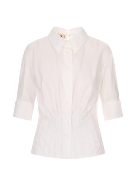 Marni pleated short-sleeve shirt - White - zdjęcie produktu nr 1