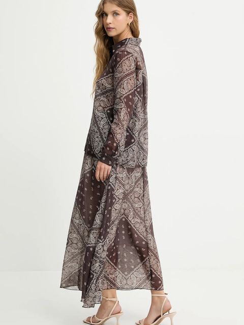 Answear.LAB koszula i spódnica damski kolor brązowy