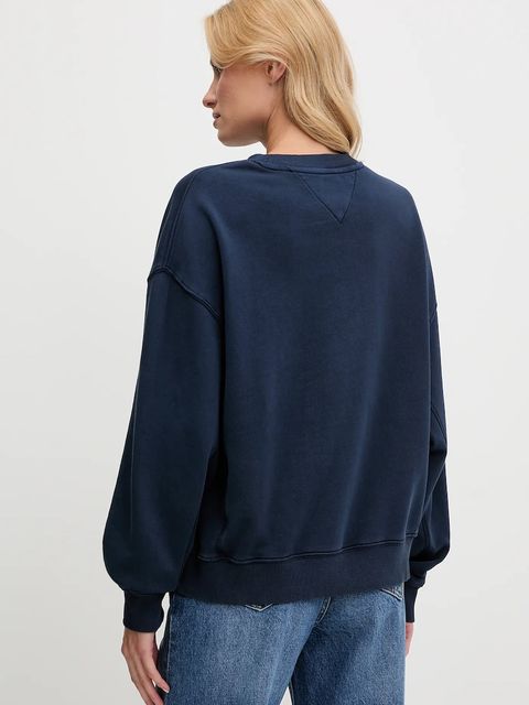 Tommy Jeans bluza bawełniana damska kolor granatowy z nadrukiem DW0DW21202 - zdjęcie produktu nr 2