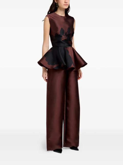 Marques'Almeida floral-print peplum top - Brown