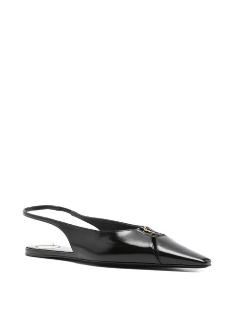 Saint Laurent Babylone slingback pointed-toe flats - Black