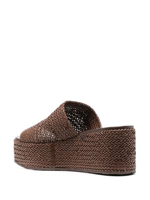 Casadei interwoven platform wedge sandals - Brown