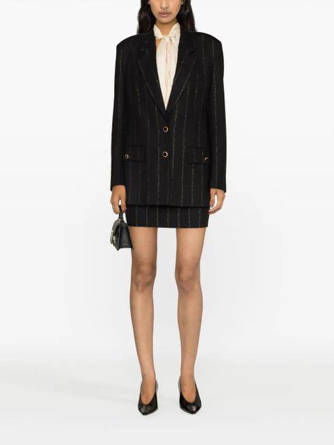 Alessandra Rich striped single-breasted blazer - Black - zdjęcie produktu nr 2