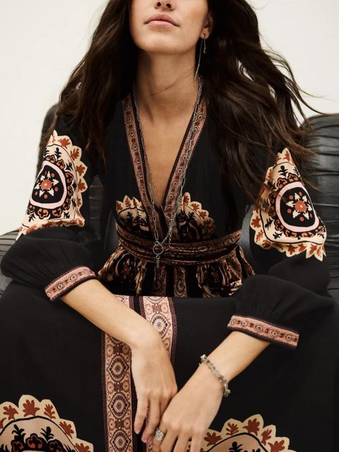 Ba&Sh Vera V-neck printed dress - Black