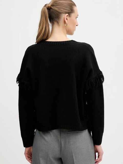 United Colors of Benetton sweter z dodatkiem wełny damski kolor czarny 191VD10EZ - zdjęcie produktu nr 2