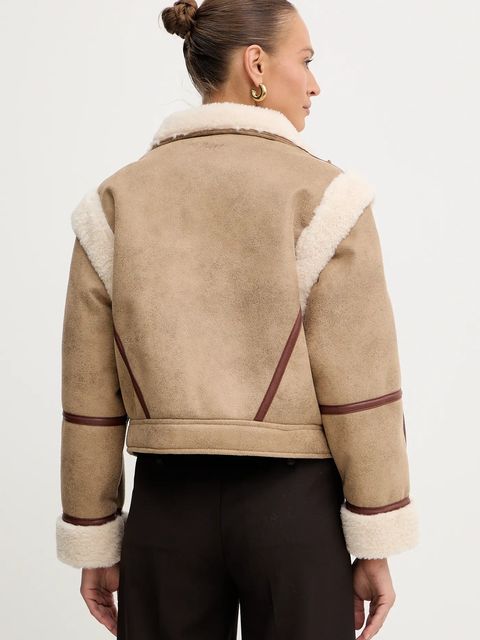 BOSS Orange kurtka kolor beżowy przejściowa 50548600