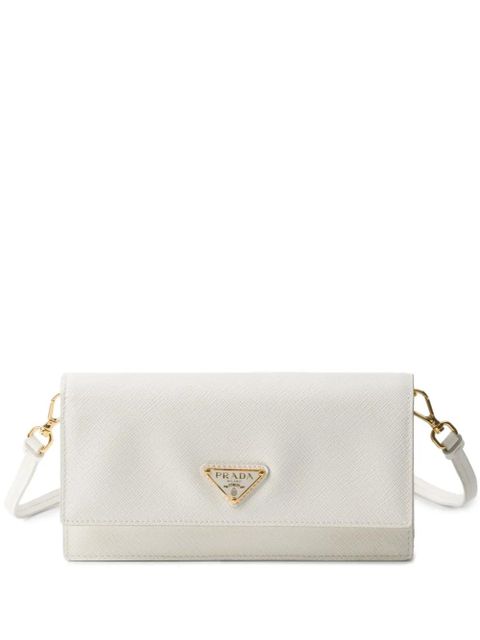 Prada triangle-logo leather mini bag - White - zdjęcie produktu nr 1