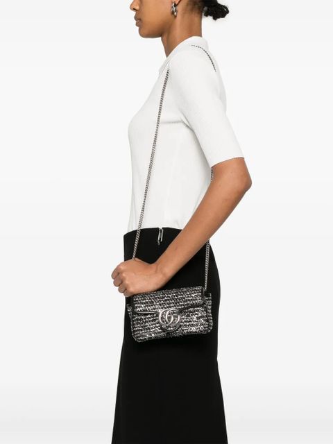 Gucci mini GG Marmont Super cross body bag - Black