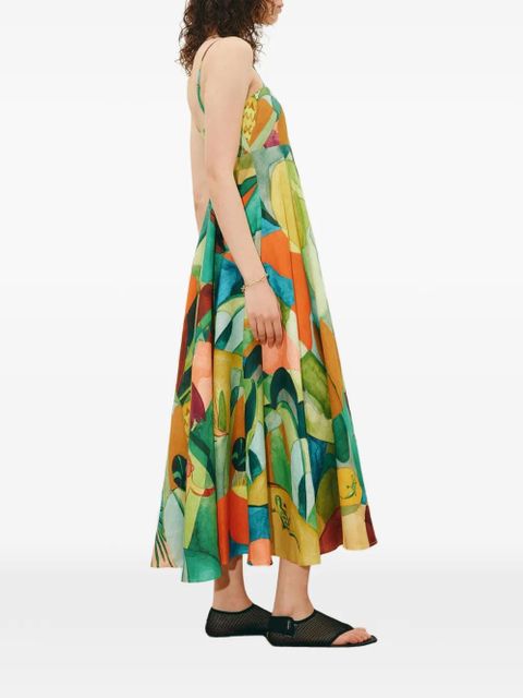 ALEMAIS mokshini adjustable-strap midi dress - Green