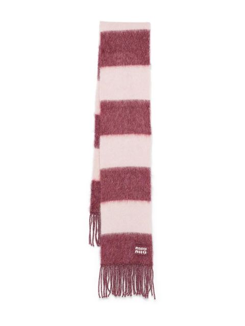 Miu Miu logo-patch scarf - Pink - zdjęcie produktu nr 1