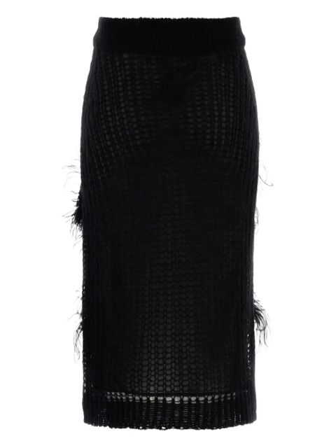 The Attico crochet-knitted midi skirt - Black - zdjęcie produktu nr 2