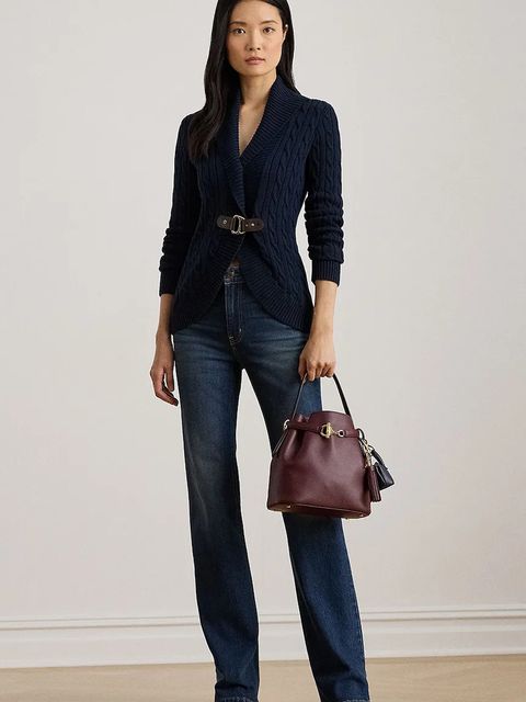 Lauren Ralph Lauren kardigan bawełniany damski kolor granatowy 200P03473