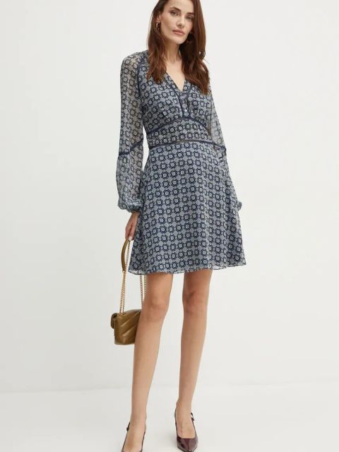 Guess sukienka YVETTE kolor granatowy mini rozkloszowana W4BK29 WDW82