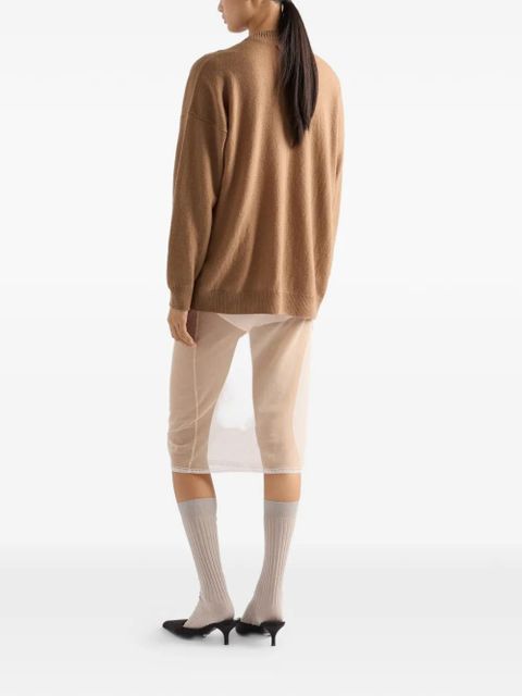 Prada cotton tulle midi skirt - Neutrals