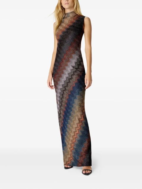 Missoni zigzag-pattern high-neck maxi dress - Multicolour