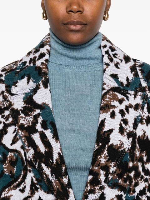 Missoni animalier-pattern button coat - White