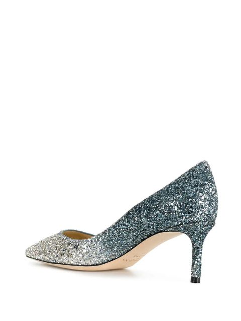 Jimmy Choo 60mm Romy glitter pumps - Silver