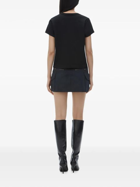 Alexander Wang puff logo shrunken tee in cotton jersey - Black