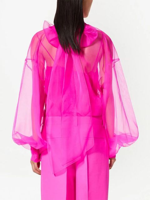 Valentino Garavani bow-detail organza silk blouse - Pink - zdjęcie produktu nr 2
