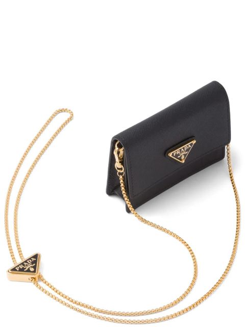 Prada enamel triangle logo wallet-on-chain - Black - zdjęcie produktu nr 1