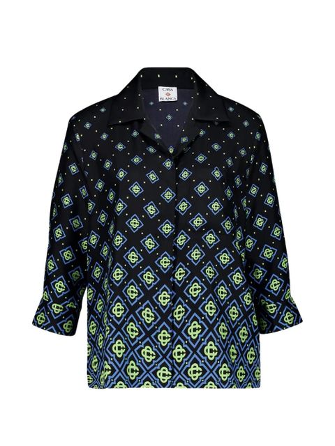 Casablanca monogram silk shirt - Black - zdjęcie produktu nr 1