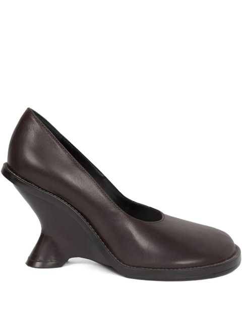 DRIES VAN NOTEN 90mm leather wedge pumps - Brown - zdjęcie produktu nr 1