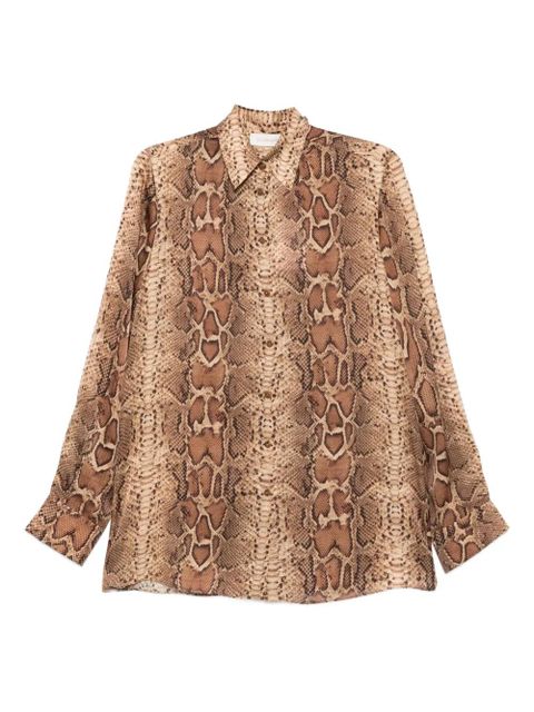 ZIMMERMANN snakeskin-print long-sleeve shirt - Neutrals - zdjęcie produktu nr 1