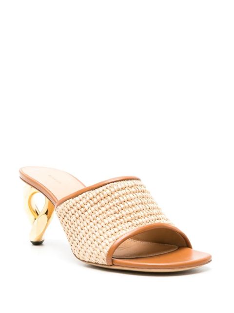 JW Anderson Chain-heel raffia-woven sandals - Brown - zdjęcie produktu nr 2