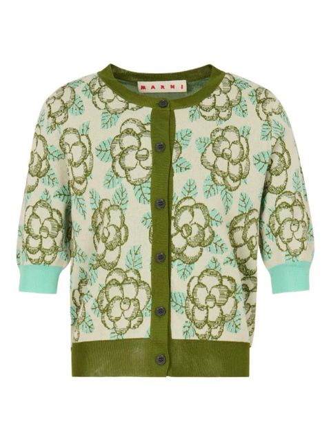 Marni floral-detail cardigan - Neutrals - zdjęcie produktu nr 1
