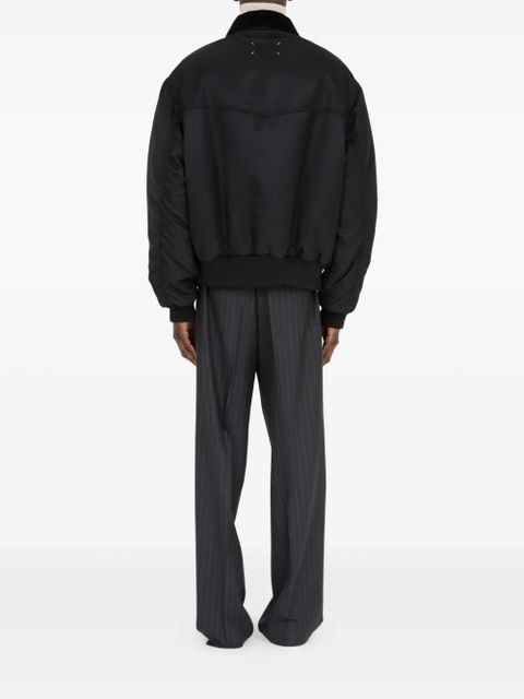 Maison Margiela corduroy-collar bomber jacket - Black